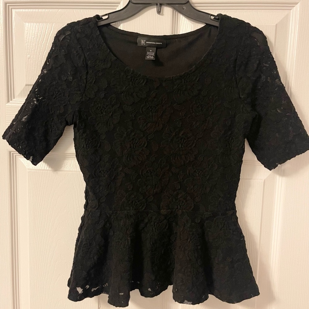 INC Black All Lace Top